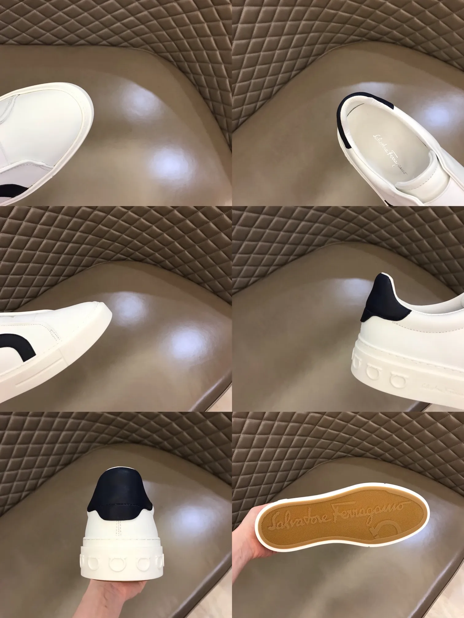 p400【Salvatore Ferraga**】New men's low-top casual shoes! Top-quality cow products, original lasts, made of imported cowhide, first-class texture, first-layer sheepskin lining! Original outsole! The details are exquisite and the style is versatile and upscale! Decorated with a three-dimensional Gancini logo, the back of the tongue and lace-up piping add a pop of color. The high-tech sole features a holographic pattern and Gancini details, making it ideal for a practical yet stylish everyday look. Code number 38-44 (45 can be customized)